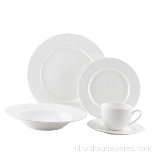 16pcs Bone Color Glazed Servies Set